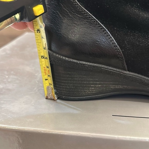 Aquatalia Sturdy Black Wedge Heeled Tall Boots - Picture 7 of 10